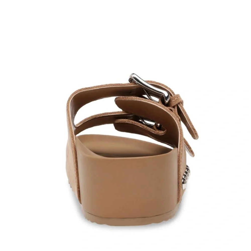 Steve Madden Tan Slide Sandals - Picture 9 of 15